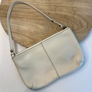 GAP White Peddled 100% Genuine Cow Leather Shoulder Clutch Bag